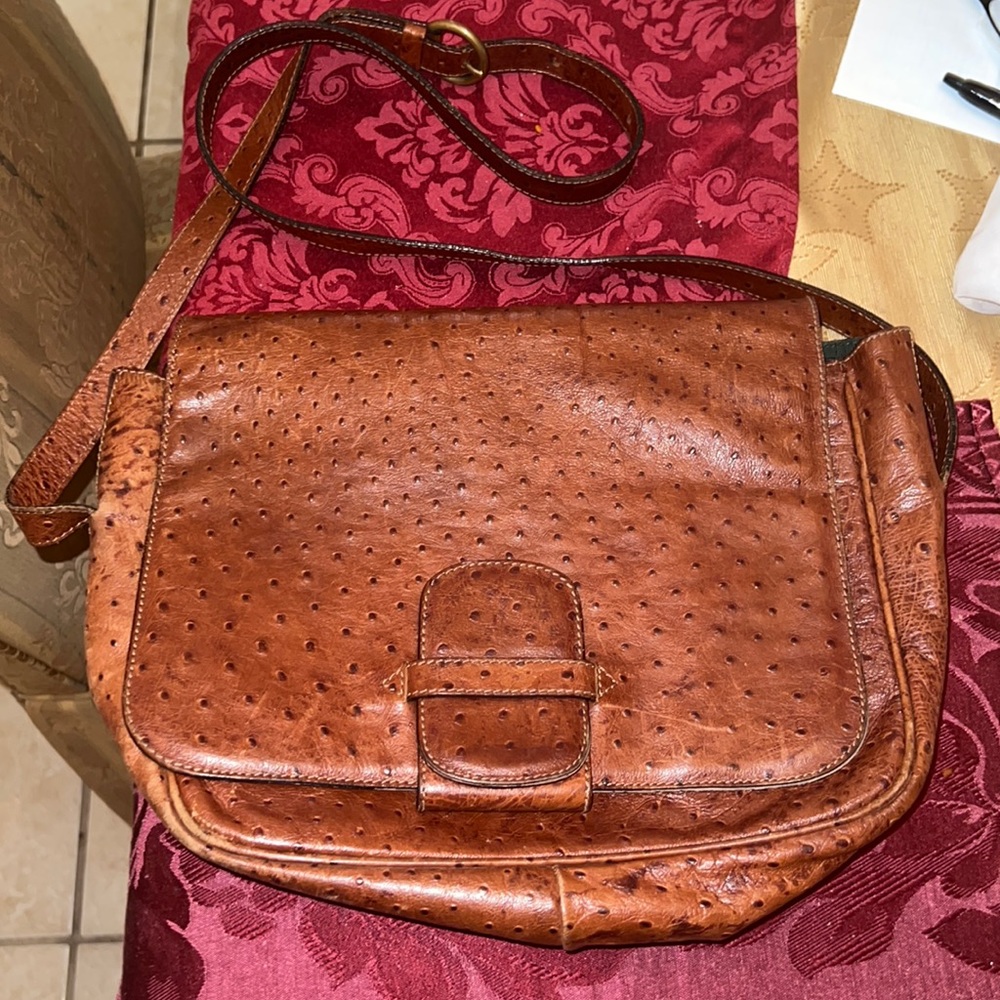 John David Crossbody purse faux ostrich faux leather